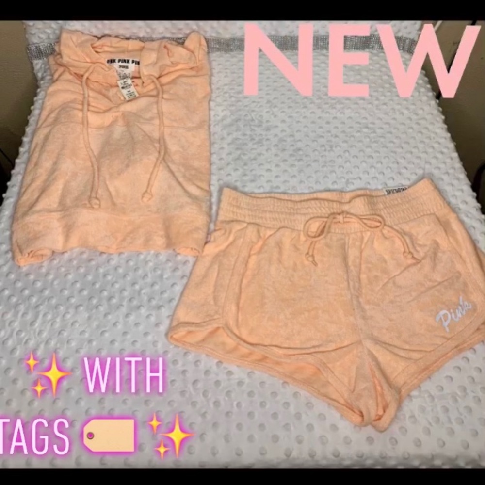 ✨AUTHENTIC ✨ PINK  TERRY CLOTH SHORT SET